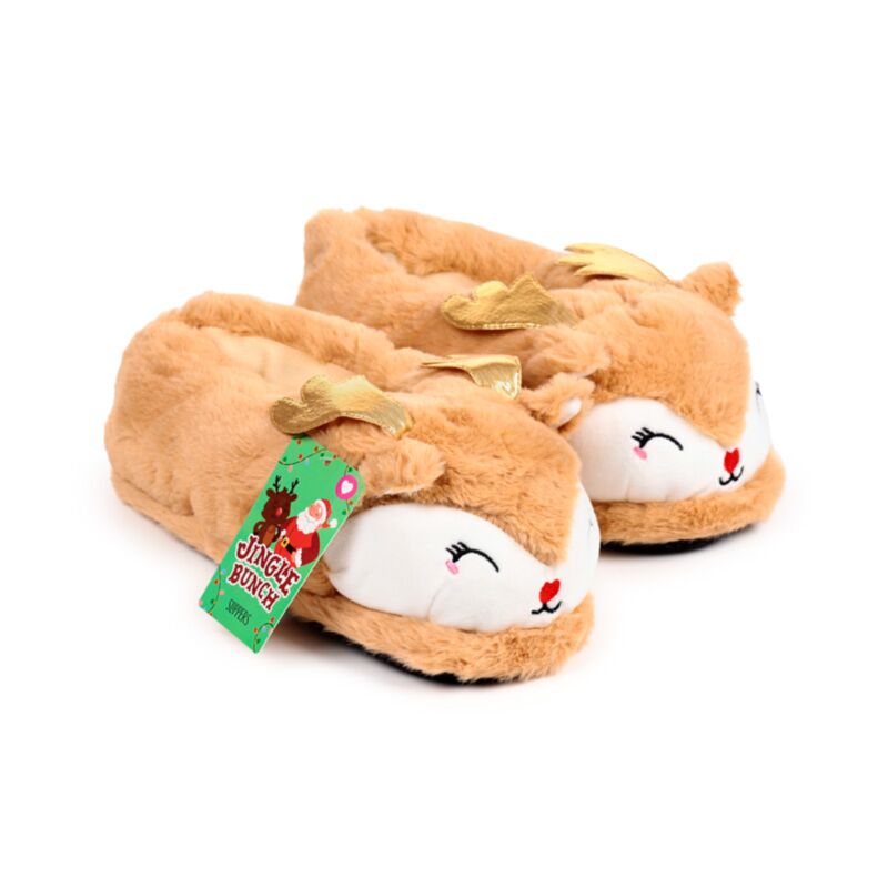 Chaussons rennes de Noël Jingle (unisexe taille unique)