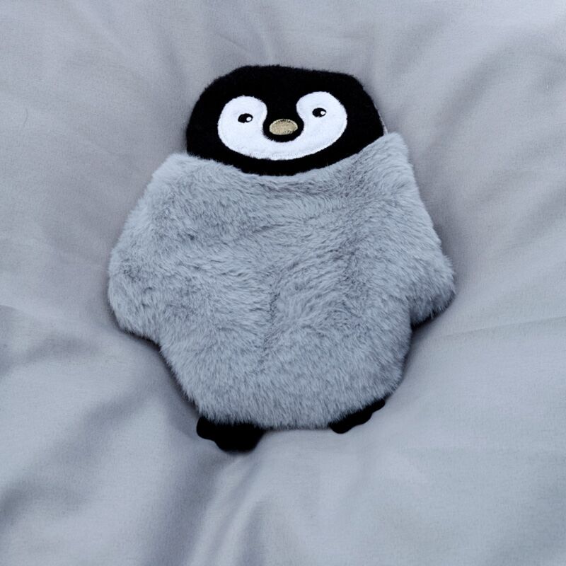 Pack chauffant pour micro-ondes en peluche pingouin, blé lavande