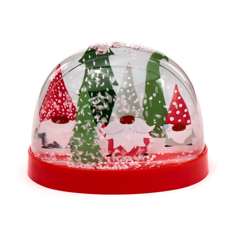 Grande boule à neige à paillettes de gnome de Noël