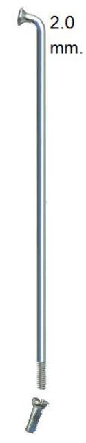 Sapim Spaken 14-258 en acier inoxydable avec nippel