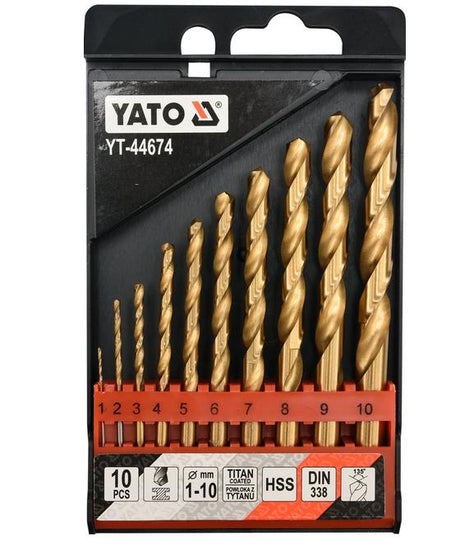 Yato metalen boorset hss-tin 10szt. 1-10mm