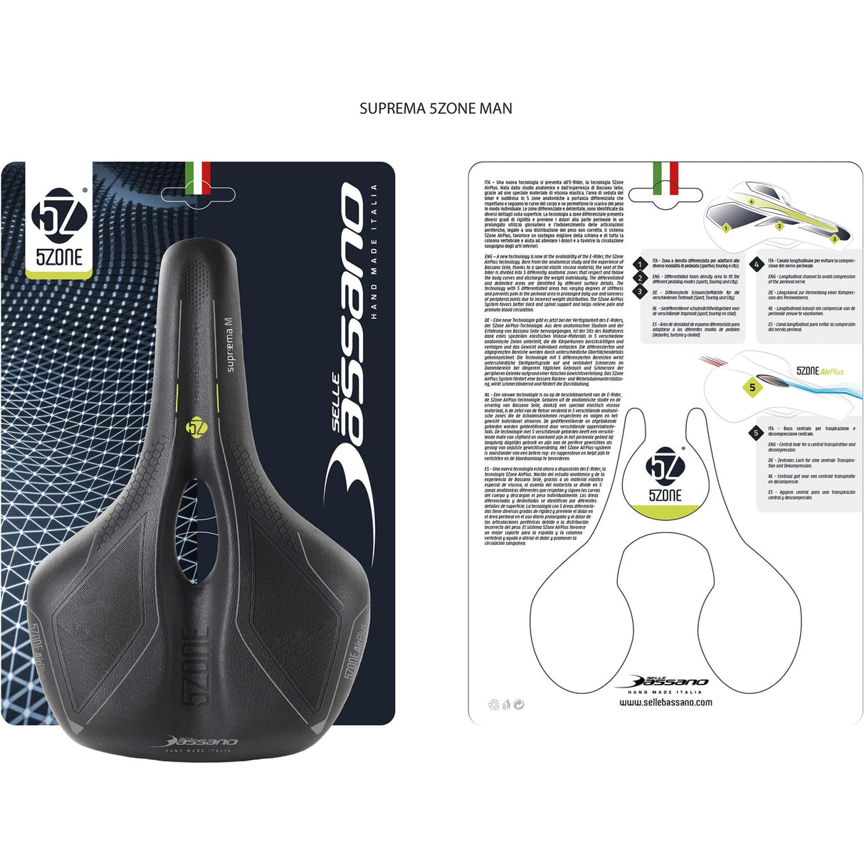 Selle Bassano Bassano zadel Suprema 5zone EL heren zwart