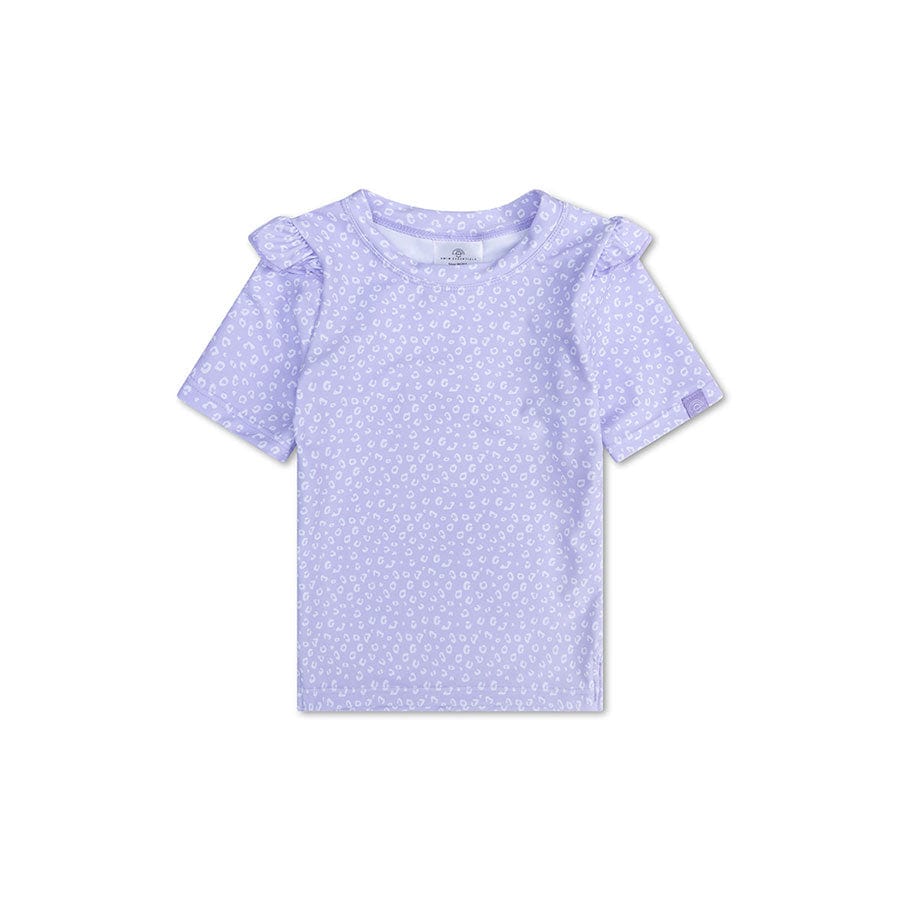 Léopard | maillot de bain anti-UV lilas à manches courtes