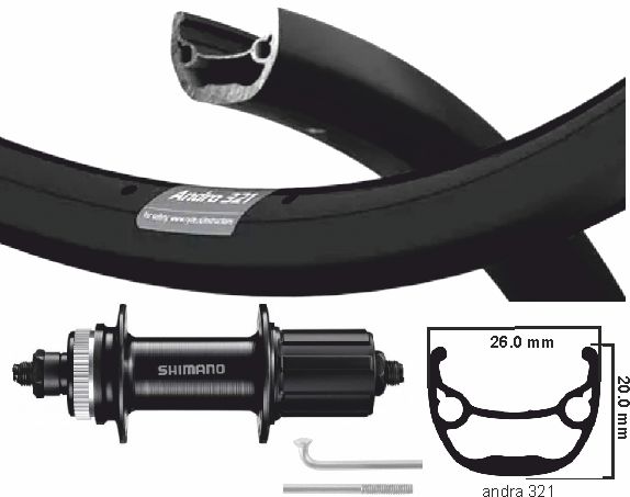 KGS Roue arrière 622 Shimano ZAC321 Black Rim en acier inoxydable Cassette 8 9 10 Speed