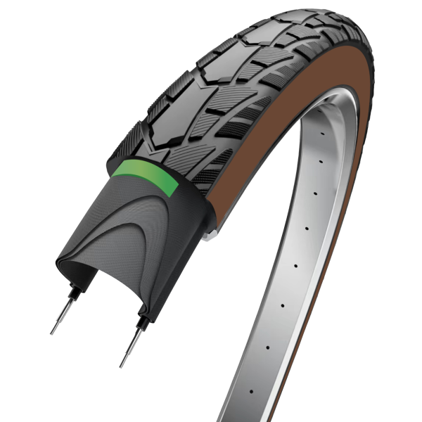 Performance de pneu Edge Protect 28 x 1,75 47-622 - marron noir avec reflet
