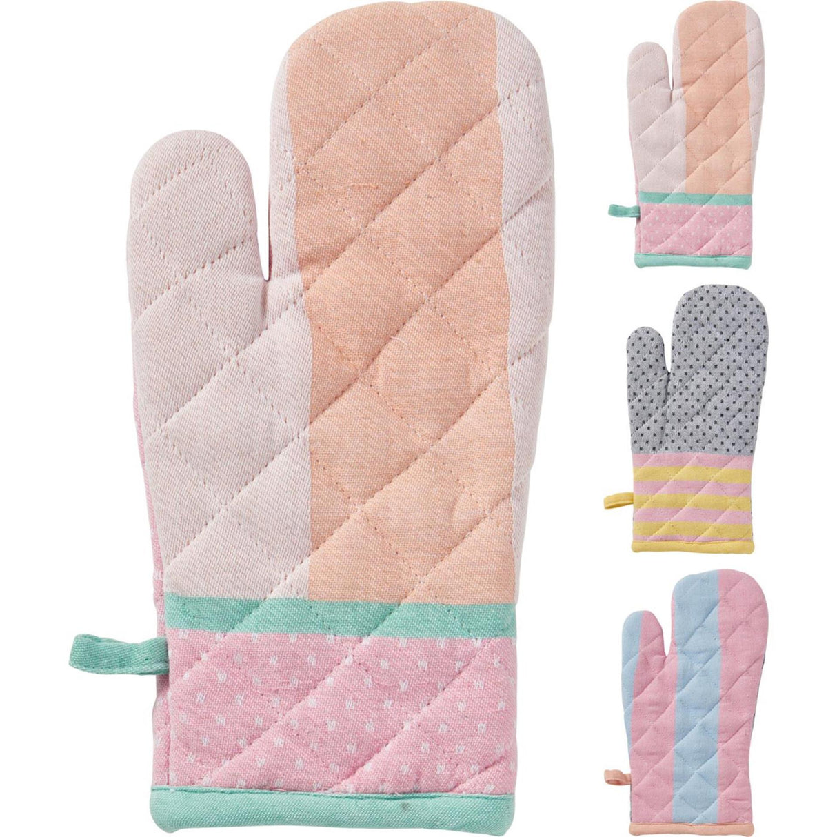 Excellent houseware ovenhandschoen 32x16cm 3 assorti