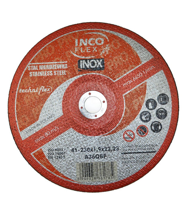 Metalen schild inox incoflex 230*1,9