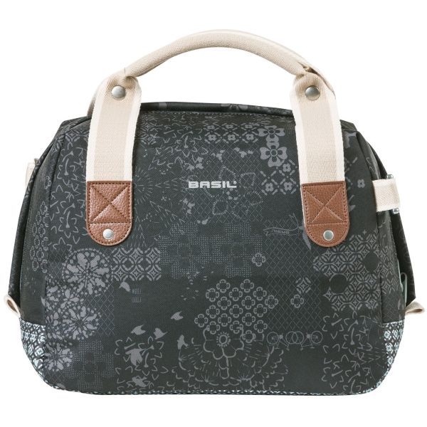 Basil Bohème City Bag - Élégant sac à épaules, épaules et guidon pour femmes, adaptés aux vélos électriques et aux vélos de la ville - Black