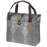 Basil Elegance Fietshopper, animal vert, repliement de retenue à l'eau, sangle à main en polaire, 20-26L, taupe