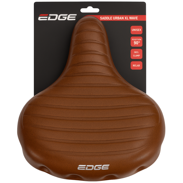 Selle de vélo Edge urban xl wave - marron