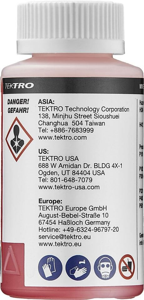 Huile de frein minérale Tektro 100ml sur carte