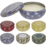 Bougie parfumée déco maison dans une boîte métallique 13,5x10,9cm
