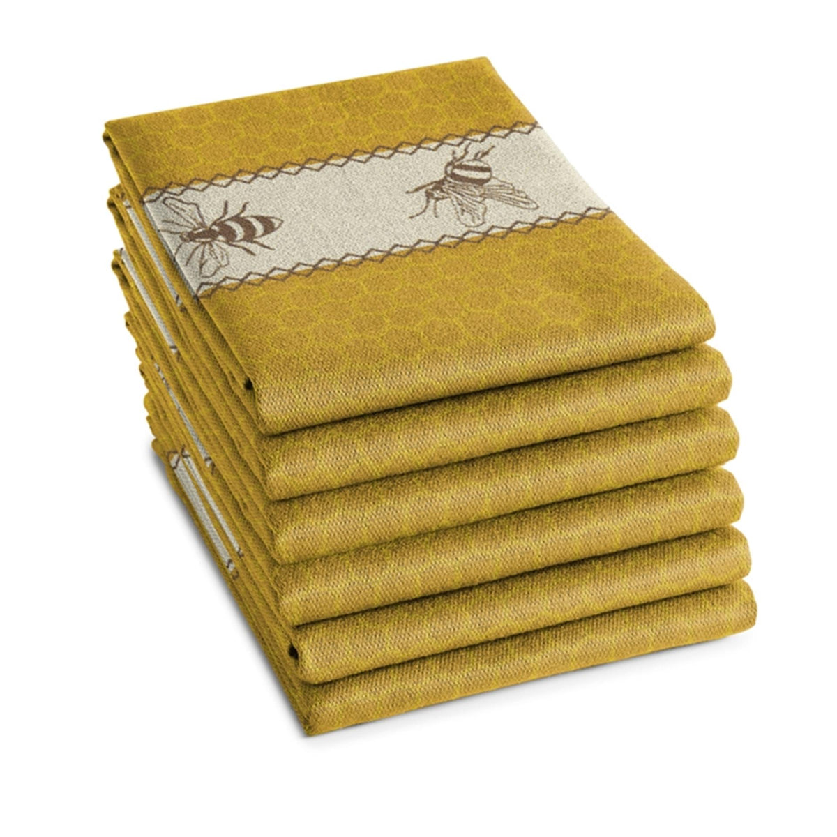Ddddd torchon abeilles jaune 6 pcs