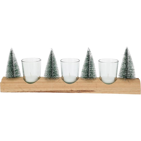 Ensemble de porte-bougies à réchaud de style maison avec des arbres