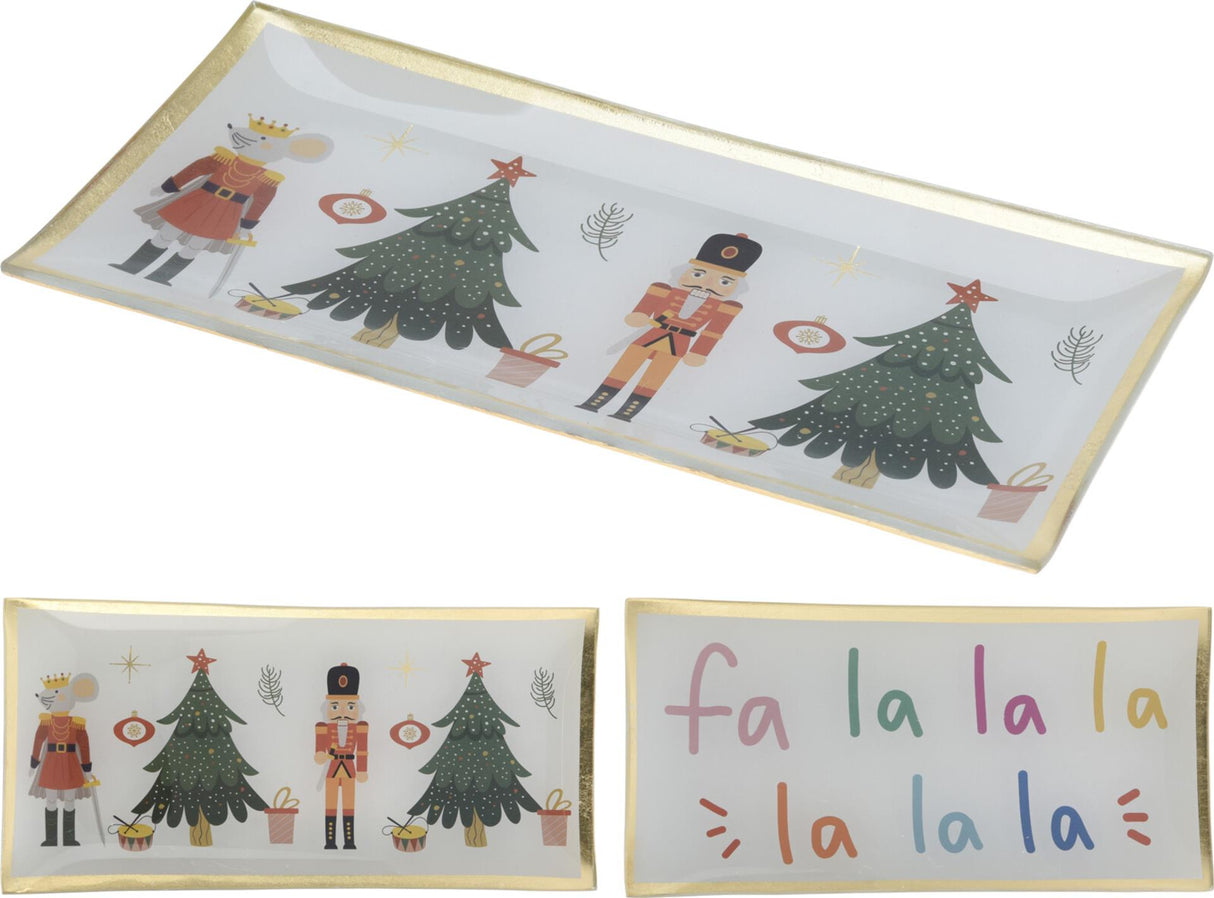Panneau décoratif en verre de Noël 10x21cm avec texte