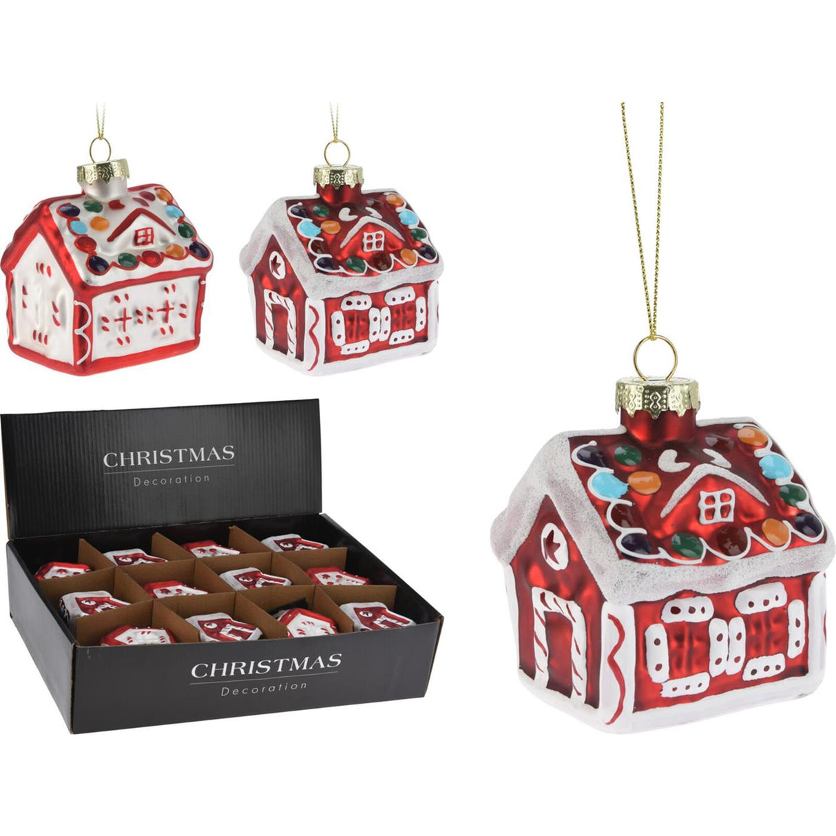 Cintre maison rouge 8cm display a 12pcs