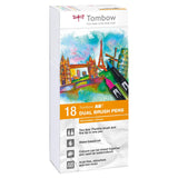Tombow • stylo pinceau autour d'un stylo pinceau double 18x couleurs secondaires