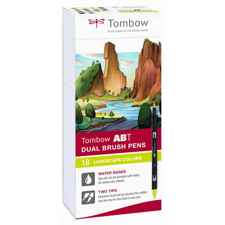 Tombow • stylo pinceau autour d'un stylo pinceau double 18x couleurs paysage
