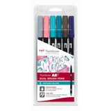 Tombow • ensemble de stylos à double pinceau environ, couleurs vintage, 6 pièces