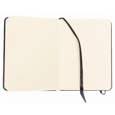 Carnet de croquis Kangaro - a6 - noir - couverture rigide en pu - avec élastique et ruban