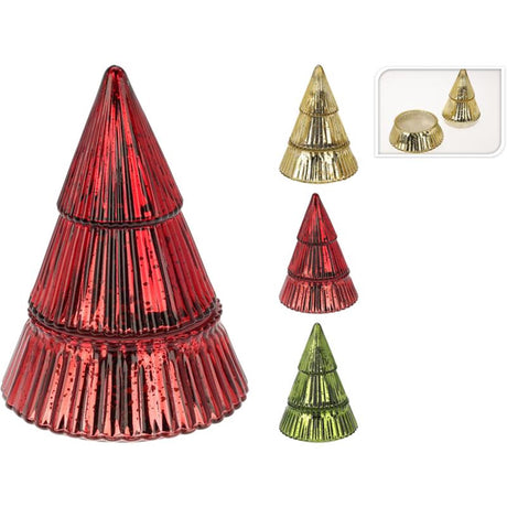 Bougie parfumée style maison en verre sapin de Noël avec couvercle