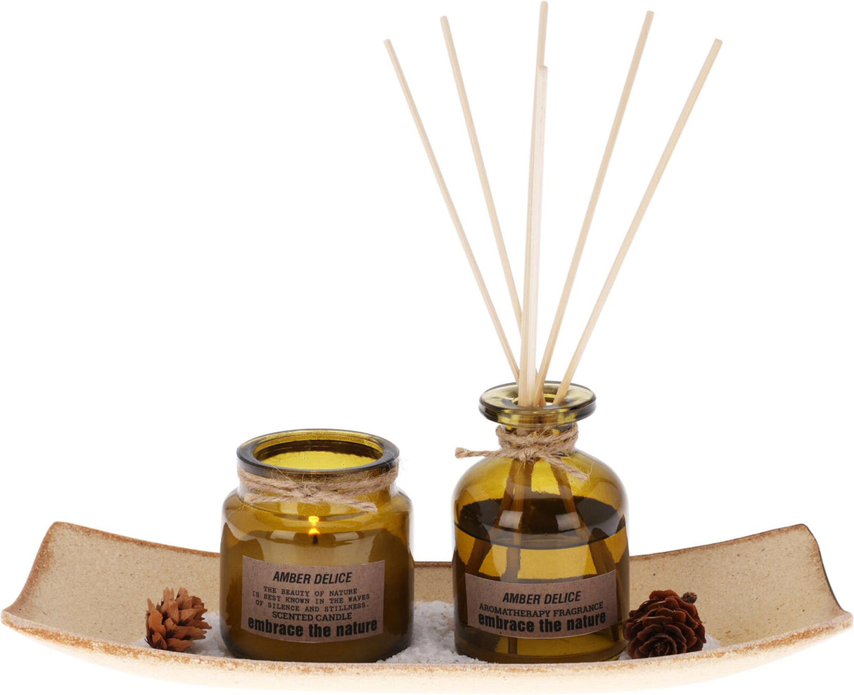 Coffret cadeau de parfum de décoration d'intérieur, bougie parfumée et bâtonnets de parfum
