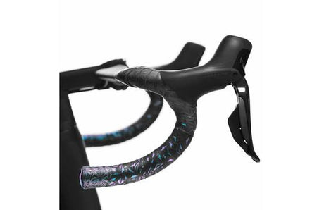 Supacaz - ruban de guidon super collant Kush Star Fade, nappe d'huile noire, y compris bouchon de guidon en aluminium