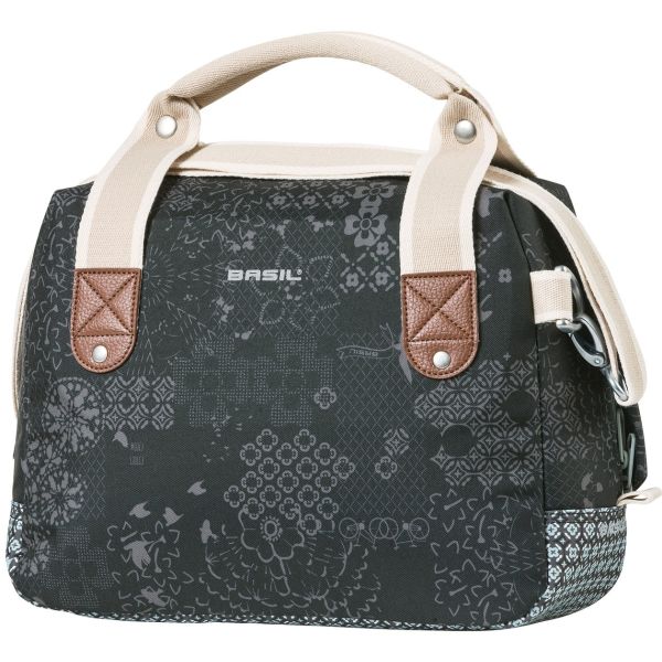 Basil Bohème City Bag - Élégant sac à épaules, épaules et guidon pour femmes, adaptés aux vélos électriques et aux vélos de la ville - Black