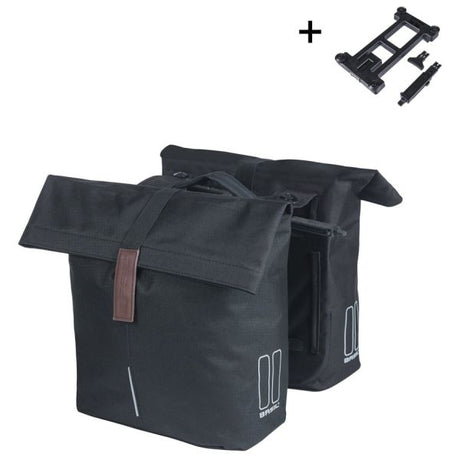 Sacoche de vélo double Basil City Mik 28-32 litres - noir