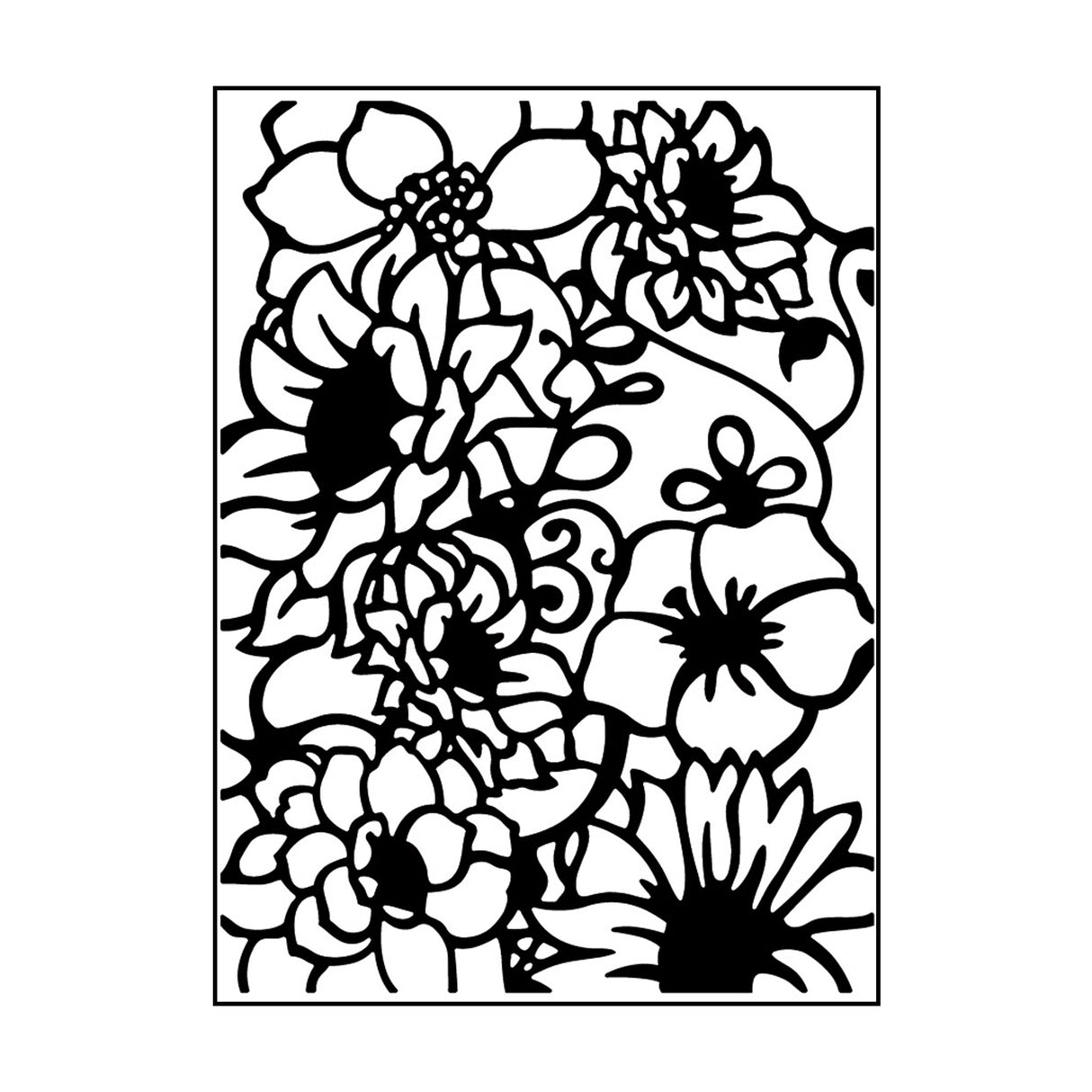 Carabelle studio • embossing sjabloon 10,8x14,6cm compôsition florale