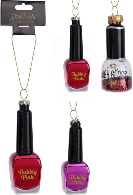 Vernis à ongles en verre pendentif de noël, style maison