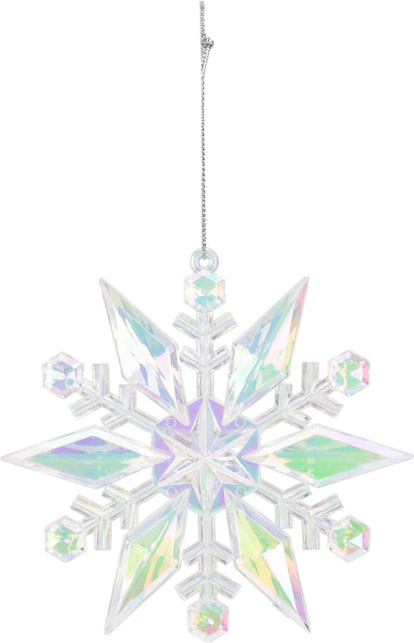 Pendentif de noël flocon de neige acrylique 11x11cm, style maison, irritant