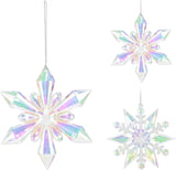 Home styling Pendentif de Noël flocon de neige 11cm irisé