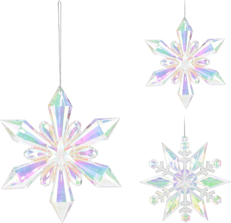Pendentif de noël flocon de neige acrylique 11x11cm, style maison, irritant