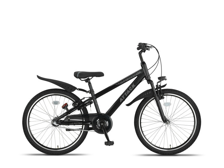 Altec Attack VTT 24 pouces garçons 3 vitesses v-brakes noir