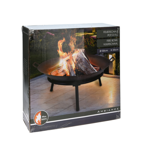 Ambiance Fire Bowl fonte sur standard Ø 50 cm noir