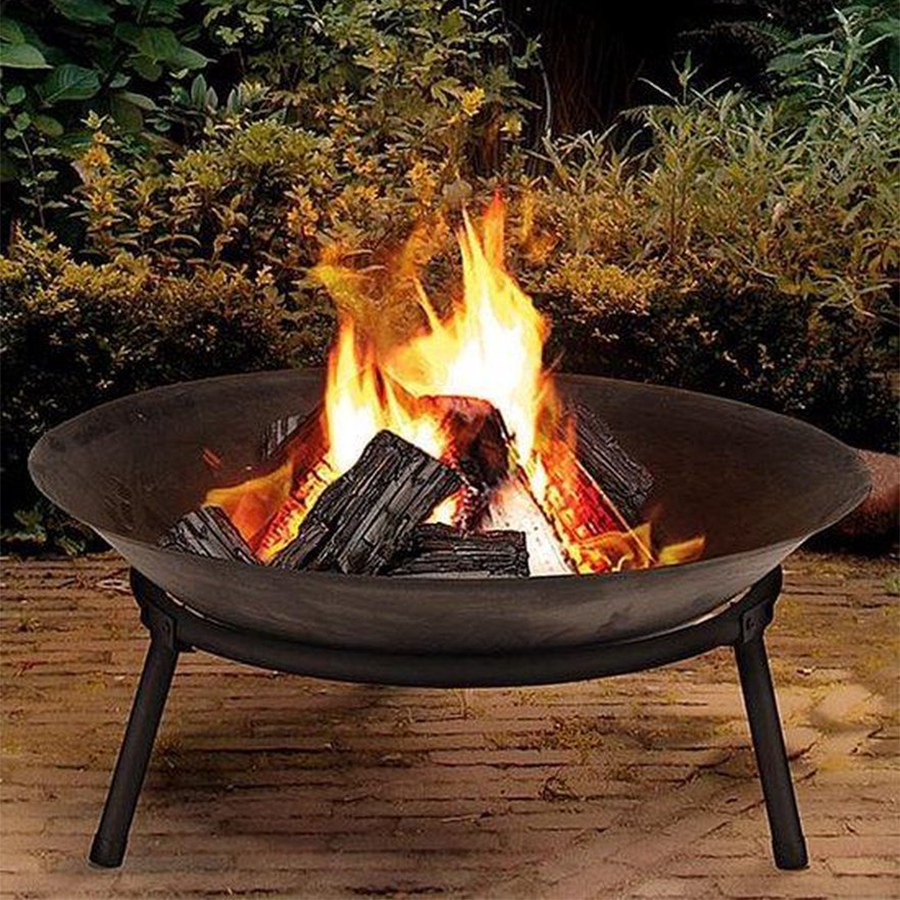 Ambiance Fire Bowl fonte sur standard Ø 50 cm noir