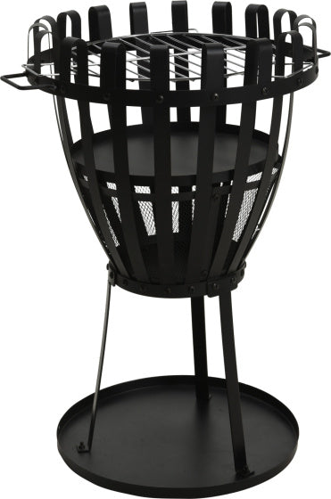 Ambiance 2-in1 Panier de pompiers avec gril barbecue 660 ° C Ø 54 cm noir