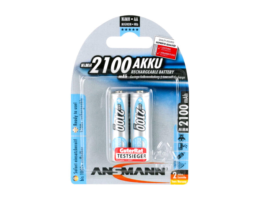 Ansmann piles nimh accu mignon aa 2100 mah - 2 pièces