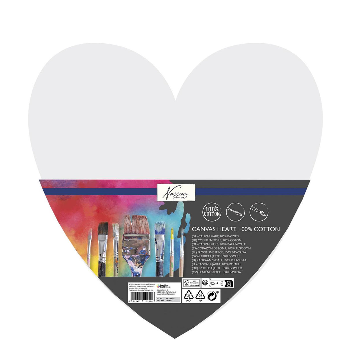 Grafix nassau toile coeur 100% coton 29cm