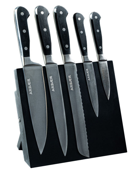 Set de couteaux Arbaer avec bloc magnétique, manches 6 pièces dans un coffret cadeau