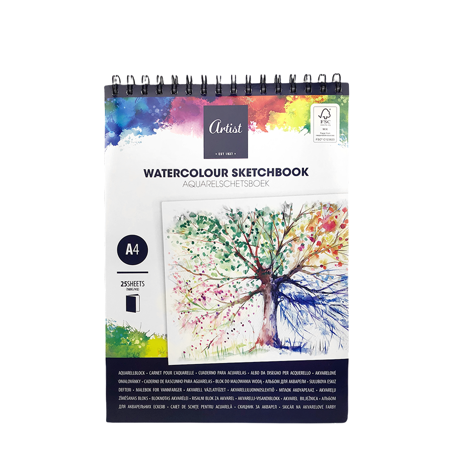 Livre de peinture aquarelle a4, 25 feuilles