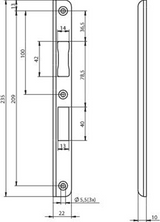 Assa abloy n6000 gâche d'angle | acier inoxydable 22x235x10x3mm rectangulaire m| docteur 1+3 - 10049714