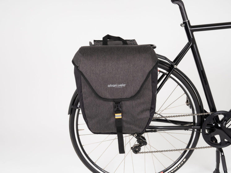 ATRAN VELO ZAP Sac à vélo unique avec adaptateur AVS 25L Gray