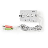 Commutateur audio Nedis | entrée : 2x 3,5 mm mâle | sortie : 3x 3,5 mm femelle + 2,5 mm femelle | 1 pièce - ascr10020gy ascr10020gy