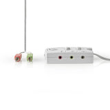 Commutateur audio Nedis | entrée : 2x 3,5 mm mâle | sortie : 3x 3,5 mm femelle + 2,5 mm femelle | 1 pièce - ascr10020gy ascr10020gy