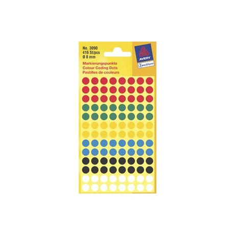 Etiquette Kangaro pour autocollants ronds 8 mm, 416 autocollants par paquet, paquet de 10 paquets