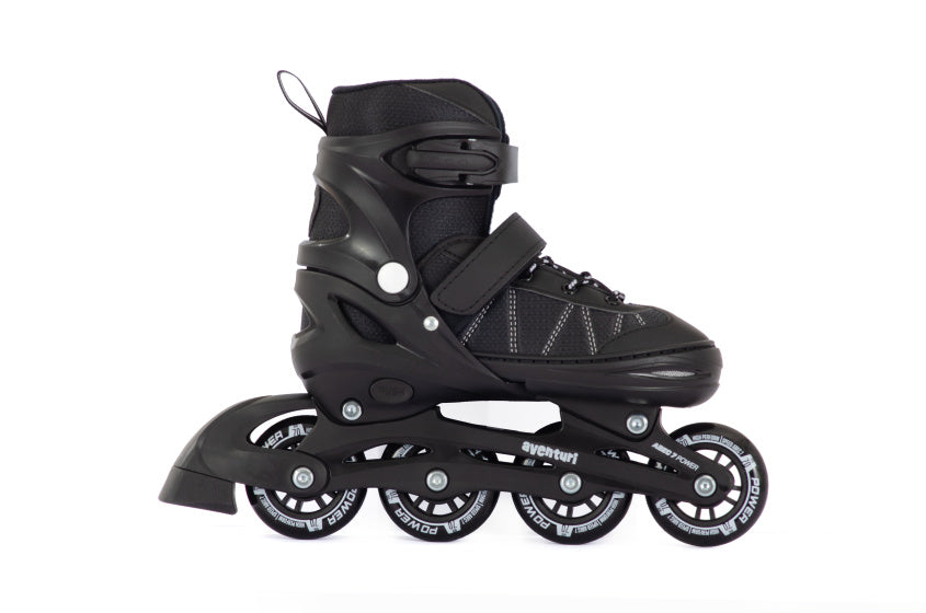 Patins à roues alignées réglables Aventuri, bottes semi-souples, noires, taille 34-37 (m)