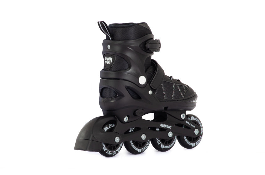 Patins à roues alignées réglables Aventuri, bottes semi-souples, noires, taille 38-41 (l)