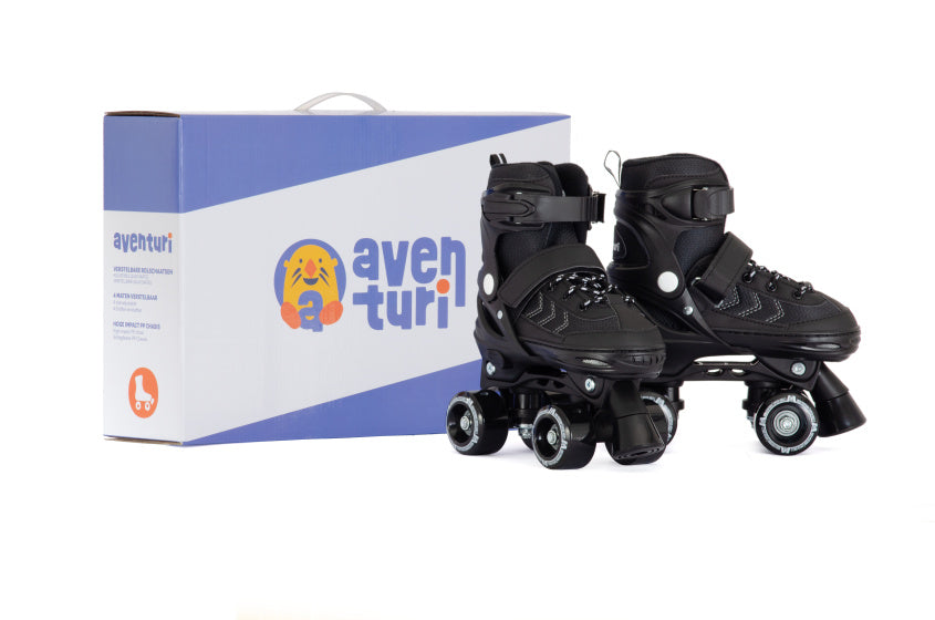 Aventuri patins à roulettes réglables botte semi-souple noir taille 27-30 (xs)